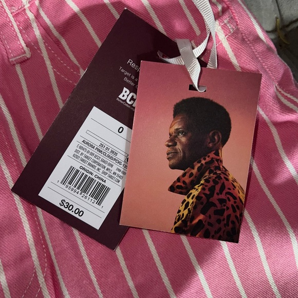 NWT Victor Glemaud Size 0 Denim Pink and White Striped Skirt - Picture 4 of 6